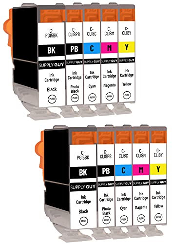 Supply Guy 10 Druckerpatronen kompatibel mit Canon PGI-5 CLI-8 Multipack für Pixma IP4200 IP4200 Series IP4200X IP4300 IP4500 IP4500 Series IP4500X IP5200 IP5200R IP5200 Series IP5300 MP500 MP530