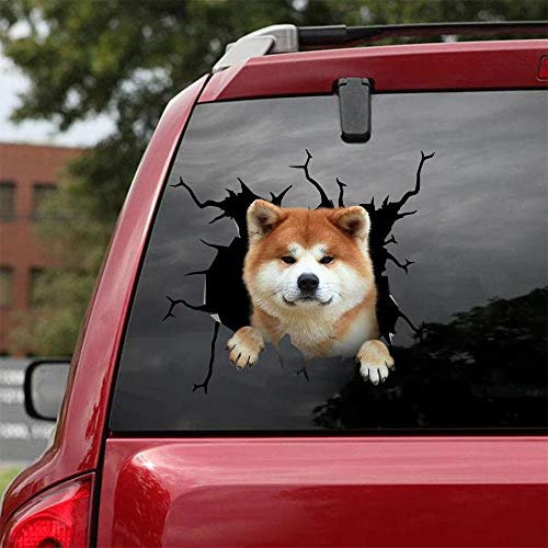 Ocean Gift Akita Auto-Aufkleber, Hunde-Autoaufkleber, 2 Stück, realistische Akita-Aufkleber für Autofenster, Wände Serie 41, Größe 20,3 x 20,3 cm