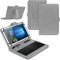 NAUCI Tablet Hülle kompatibel für Jay-tech G10.11 LTE / G10.10 Tasche Tastatur Keyboard QWERTZ Schutzhülle Cover Standfunktion USB Schutz Case, Farben:Grau
