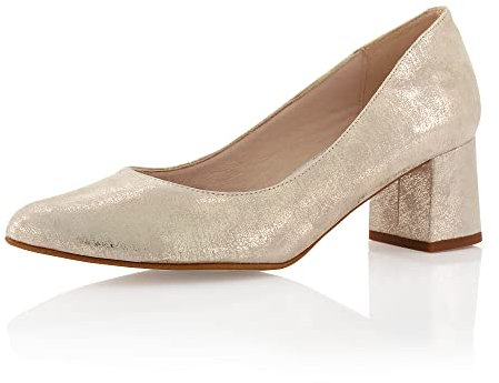 Fiarucci Brautschuhe Mette - Damen, Pumps, Champagne Gold, Suede - Gr. 36 (UK 3)