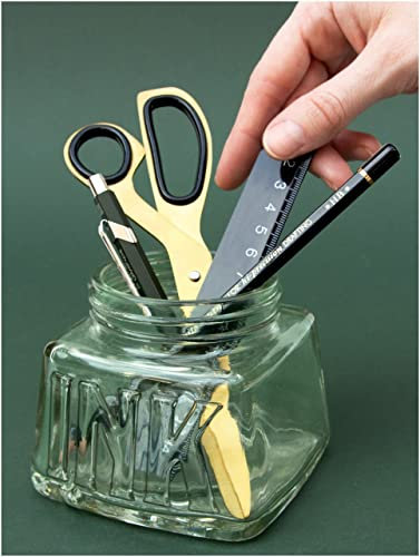 Suck UK Encrier de bureau | Pot à crayons | Porte-stylos pour accessoires de bureau | Fournitures de papeterie | Porte-pinceaux de maquillage en verre | Pots à stylos pour bureau | Accessoires de