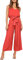FANCYINN Frauen 2 Stück Casual Trainingsanzug Sommer Ärmelloses Tank Top Hose mit hoher Taille Fluoreszierendes Orange Rot Top & Hose S