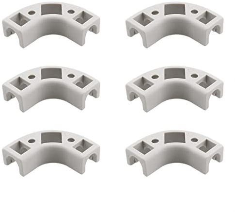 HJGarden 6 Stück 90 Grad Winkelschlauch 1/4 Durchfluss gebogen Clip für 6,35 mm RO Rohr PE Rohr Fitting Wasserfilter Umkehrosmose Teile, grau