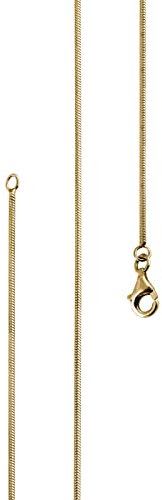 LIJOH vergoldete Schlangenkette Damen 925 Sterling Silber - Halskette ohne Anhänger, massiv & glänzend, Made in Italy - Goldkette 42 cm / 45 cm / 50 cm / 60 cm / 70 cm - Geschenkidee Frauen LJ1021-560