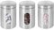 Innoteck Essentials 3 PC Kitchen Canister Set - With Secure Lids & Viewing Window - Suitable for Sugar, Tea, Coffee, etc - Multi Food Storage Jars – Silver