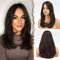FESHFEN Lang Perücken mit Pony, Damen Perücken Braun Synthetik Haar Natürlicher Look Kunsthaar Haarperücke für Frauen für Tägliche Party Cosplay 45 cm