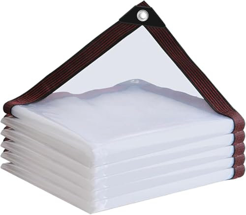 Transparente Plane Mit öSen 1x1m Abdeckplane Wasserdicht -Durchsichtig Tarp FüR GartenmöBel,Bauernhof,Balkon (Schwarze Grenze)