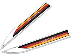 PTDecals 1 Paar Metall Deutschland DE Flagge Emblem Auto Aufkleber 14,7 cm * 2 cm Größe Grafik Abzeichen Für Fahrzeug Auto Kotflügel Seitenschweller Kofferraum Heckklappe Stoßfänger Türschutz Fenster