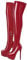 blingqueen Stivali elasticizzati da donna sopra il ginocchio, con plateau, rosso laccato, 38 EU