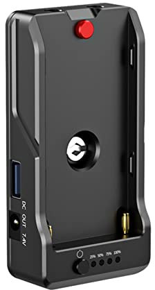 HUIOP Cargador de batería NP-F Placa adaptadora de batería de Metal con Puerto de Carga Tipo C DC12V DC7.4V Salidas USB Adaptador de Zapata fría Orificio para Tornillo de 1/4 de Pulgada para baterías