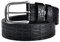NALANY Gürtel Leder Prägung Kroko - Gürtelriemen Aus Rindsleder in 38mm Breite - Ledergürtel Aus Echt Leder Schnalle 95cm-130cm Länge(105cm/waist:35, Black)