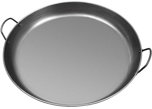 McbeAn Paella Pan, Uncoated Iron Pan, Non Stick Cooking Pan with Dual Handles, 35/40cm (13.7''/15.7''), Kitchen Cookware, for Paella Rice and Paella Seasoning, Home Restaurant Camping Outdoor