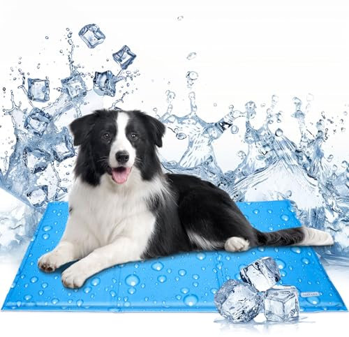 Nobleza Kühlmatte Hund, Kühldecke für Hunde Katze, Kühlkissen mit Ungiftiges Gel, Hundekühlmatte Selbstkühlend für Haustiere & Menschen, 90x50cm