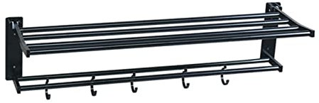 CBLDF Rack de Serviettes murales étagère de Rangement Multifonctionnel Barres de Douche Pliantes Organisateur de Salle de Bain avec Crochets Mobiles (Color : 60CM)