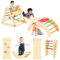 YOLEO Arrampicata per Bambini, Triangolo di Arrampicata Pieghevole con Scivolo ad Arco, Palestre Montessoriano e Arrampicata Indoor per Bambini (Arcobaleno)