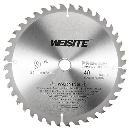 CoCud Circular Saw Blade, 9 Outer Dia 40 Teeth 3/4 Arbor, Wood Tungsten Carbide Tipped () Slitting Saw - (Applications: for Wood Cutting)