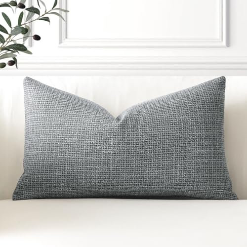 Artscope 1er Set Kissenbezug Einfarbig Wurfkissenbezug Leinen Kissenbezüge 40x60cm Moderne Dekokissen Kissenhülle Set Kissen Fall für Sofa Schlafzimmer Zuhause Dekor, Dunkelgrau