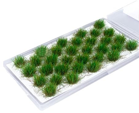 RXKFIGX 32PCS Touffes d'herbe Modèle de Plantes Modèle Mini Touffe Terrain Kit d'herbe Statique en Résine Modèle de Scène Statique pour Bricolage Train Train Paysage Artificiel Herbe Miniature