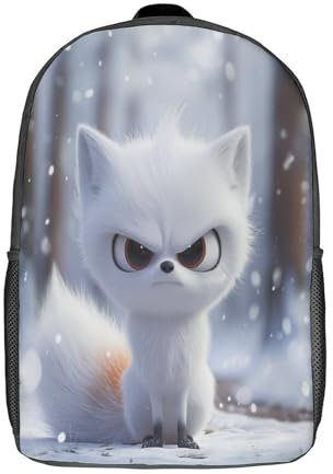 FSHAOETCO Cartoon Fox Schulrucksack Schultaschen-Set Für Teenager Schulranzen Rucksack Campus Laptop Backpack 17inch