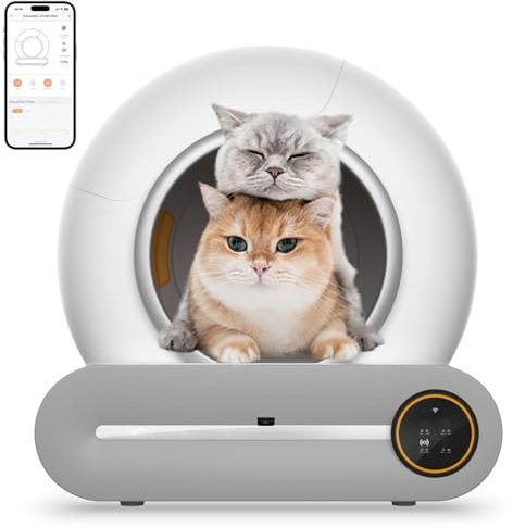 Electric Self-Cleaning Cat Litter Tray with App - Automatic Cat Litter Tray for Large Cats (Type A) - Efficient Cleaning and Comfort - 65 L Litter Box