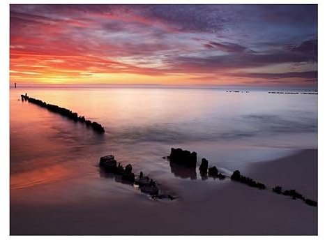 KunstLoft Tapete 'Sonnenaufgang an der Ostsee' 300x231cm Fototapete modern