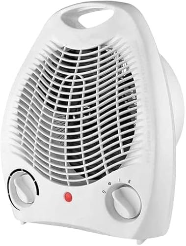 FLM SYSTEM Caldobagno Elettrico 2000W Scaldino Termoventilatore Portatile Per Bagno Stufetta Aria Calda Termoventilatore da Bagno con Termostato Regolabile, Caldo Bagno, Scaldino Elettrico