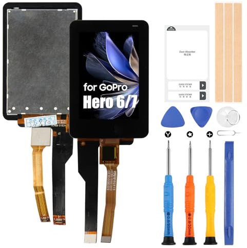 für GoPro Hero 6 / Hero 7 LCD Display - für GoPro Hero6 LCD Touchscreen Digitizer für GoPro Hero 7 LCD Ersatzbildschirm Ersatz Glas Montage Kit Schwarz
