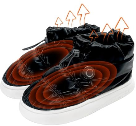 Zapatos con calefacción eléctrica,Zapatos calentadores de pies con calefacción - Zapatillas de casa con calor eléctrico transpirable - Zapatos calefactables para hombres recargables, zapatos calentado