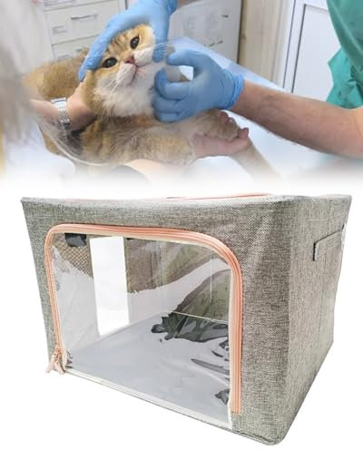 Haustier Sauerstoff Inhalation Box Spezielle Medizinische Verneblerbox für Katzen und Hunde, Geräumiges Transparentes Sprühbehandlungszelt für Intensivstationen, Tierklinik-Vernebler-Brut-/Aufzuchtkam