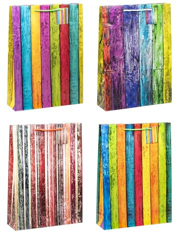 TSI Geschenktüten STREIFEN XXL, 12er Packung, Größe: XXL (HxBxT 44 x 33 x 10 cm), Art. Nr. 84171