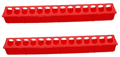 2St Taubenfutterbox Taubenfutterautomat Futtertröge für Vögel Bausatz coop Tränke vogelfutterspender vogelfutterhäuschen Futtertrog für Vogelkäfige Futternapf für Vögel Plastik rot Happyyami