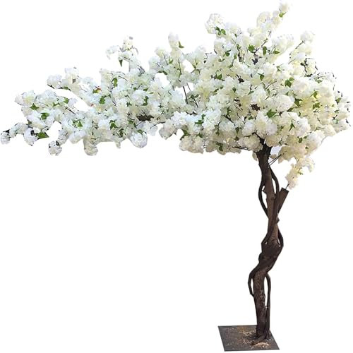 DDZJTPP Arbre Fleurs Cerisier Artificiel Blanc, Superbe Décoration Fleurs Sakura pour La Maison, par des Arbres Fleurs Cerisier/Poirier Artificiels, Fausse Plante Réaliste,1.8x1.5m/5.9x4.9ft