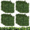 COSTWAY 12 Piezas Plantas de Césped Artificial 50 x 50 cm, Jardín Vertical Tropical, Plantas de Pared con Protección Solar, Decoración de Plantas Verdes para Jardín Patio Balcón (Hoja de Gardenia)
