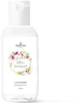 SANTINI Wäscheparfüm für Frischen und Langanhaltenden Duft - Wäscheduft für Alle Textilien Geeignet, Hergestellt in EU aus Französischen Premiumölen (50ml, Intense Bouquet)