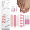 120 Stück Falsche Fußnägel Kit, Gradient Zehennägel zum Aufkleben, 15 Größen Fake Nails für Frauen Maniküre DIY, Glänzende Artificial Toe Nagel Tips Mit Voller Deckkraft (Rosa Weiß Gradient)