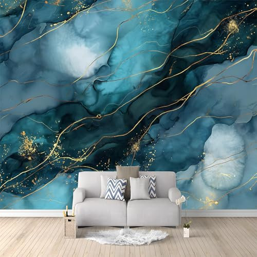 WHUOEUCO Papier Peint Texture De Marbre 200x140 cm Papier Peint Panoramique Effet 3D, Peinture Murale intissé Grande, pour Moderne Salon Chambre TV Fond