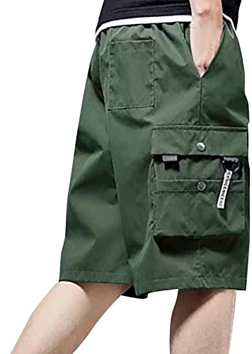 Generisch Pantaloni cargo corti da ragazzo | pantaloni corti estivi | Bermuda | Pantaloni da tempo libero | Pantaloni elasticizzati in vita | Pantaloni corti | Pantaloni estivi leggeri per adolescenti