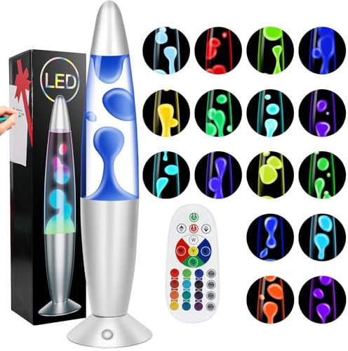 Besight Lavalampe mit 17 Farbwechsel und Fernbedienung, Lavalampen 34cm für Erwachsene, Entspannende Stimmung LED Nachtlicht für Haus Schlafzimmer Büro, Geschenk für Valentinstag Geburtstag