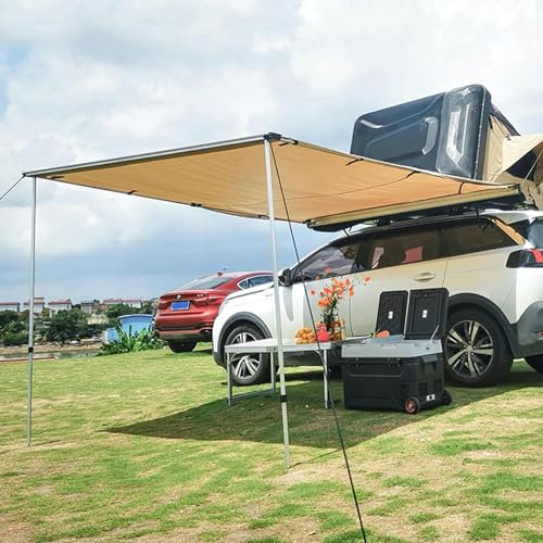 Car Awning with Annex Side Wall - Pull Out Roof Rack Shelter for SUV and RV Camping Essentials, Ideal for Rooftop Tent