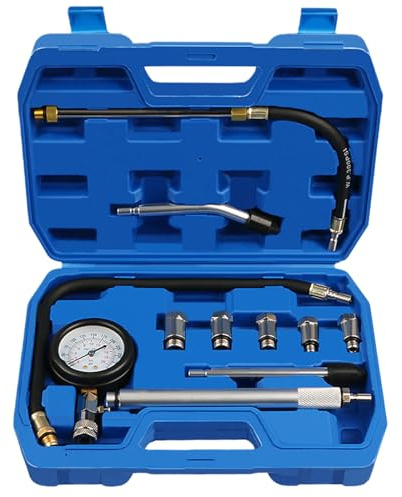 Set di tester di compressione auto, tester di compressione per motore a benzina 0-300 PSI/0-20 Bar, tester di compressione, strumento di misurazione della compressione per auto, tester di compressione