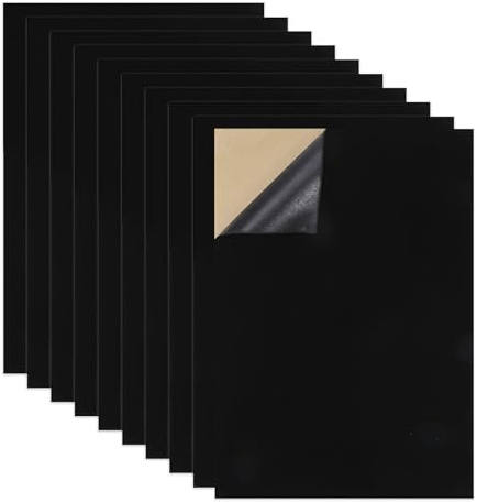 10PCS Black Velvet Adhesive Fabric Sheets, 11.7 x 8.3 Inch Self-Adhesive Felt Liner, Peel and Stick Fabric for Jewelry Boxes, Drawers, Crafts & DIY Projects