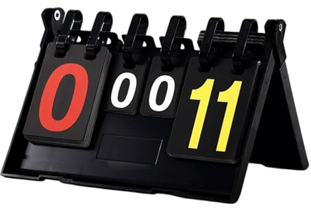 Bqkroa 4-Stellig Anzeigetafel: 29×21×4cm Tragbare Punktezähler, 0-35 Scoreboard, Flip-Anzeigetafel, Wasserdicht Klappbar Punktetafel für Fußball Basketball Badminton, Kunststoff Sport Anzeigetafel