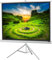 celexon Economy White Tripod screen white 80 | 158x118 cm 4:3 | Mobile, 4K, full HD projector screen with manual roller extension for home cinema, office & outdoor use | incl. stand + carrying handle