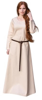 Burgschneider - Unterkleid Freya - Natur (S, für Damen & Herren, Baumwolle) Historisch - Early Medieval, Viking