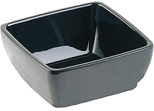 APS GF137 Melamine Square Bowl, 19 cm Item Length, Pure Black | Shatterproof construction resists scratching and chipping, offering long-lasting durability for busy catering events.