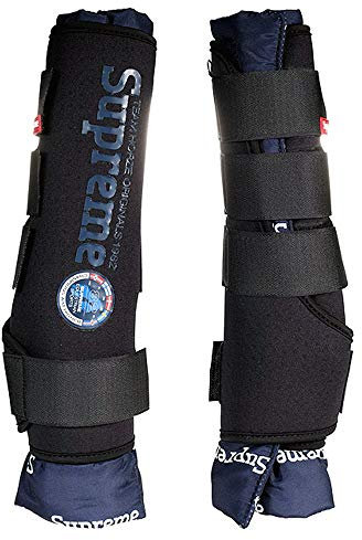 HORZE Stallgamaschen Pro Front - Schützende Gamaschen - Bandagen - Neopren Material - Stoßabsorbierend - Pferd Müde Beine Unterstützung - Größen Pony Vollblut Warmblut - 2er Set - Herausnehmbares