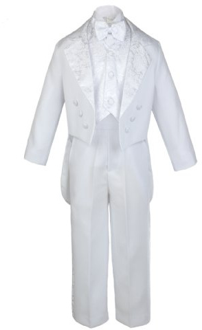 Unotux Boys Christening Baptism Suits Tuxedo White Tail Maria Virgin Mary S-14 (8)