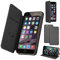 TECHGEAR iPhone 6s Plus, iPhone 6 Plus Svelte Case, Stylish Slim Folio Protective Case Cover with Card Slot & Stand in Metallic Inspired Colours fits Apple iPhone 6s Plus, iPhone 6 Plus (5.5) (Grey)