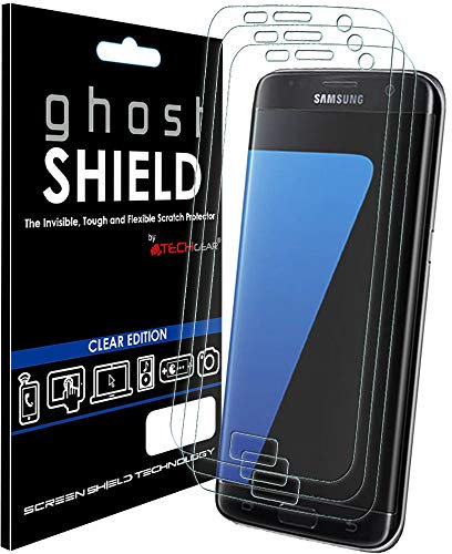 TECHGEAR [3 Pack] Protection Écran pour Galaxy S7 Edge [ghostSHIELD] Film de Protection Souple en TPU avec Protection Totale de l’Écran Compatible pour Samsung Galaxy S7 Edge (Séries SM-G935)