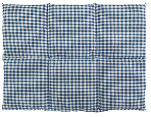 Giraffenland Leinsamenkissen groß 40x30cm 6-Kammer - blau-weiß - Wärmekissen Körnerkissen für Mikrowelle & Backofen z.B. für Rücken & Bauch - Leinsamen-Kissen 30x40 - blau-weiß